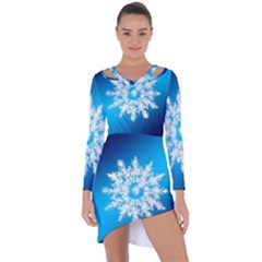 Background Christmas Star Asymmetric Cut-out Shift Dress by Nexatart