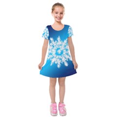 Background Christmas Star Kids  Short Sleeve Velvet Dress by Nexatart