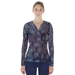 Drop Of Water Condensation Fractal V-neck Long Sleeve Top