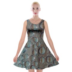 Drop Of Water Condensation Fractal Velvet Skater Dress by Nexatart