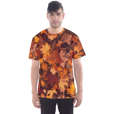 Fall Foliage Autumn Leaves October Men s Sports Mesh Tee by Nexatart