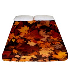 Fall Foliage Autumn Leaves October Fitted Sheet (california King Size) by Nexatart