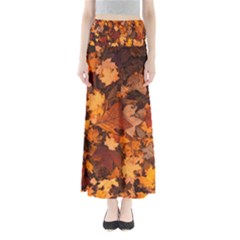 Fall Foliage Autumn Leaves October Full Length Maxi Skirt by Nexatart