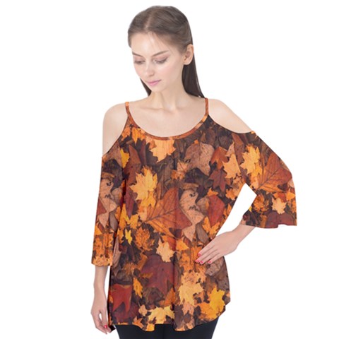 Fall Foliage Autumn Leaves October Flutter Tees by Nexatart