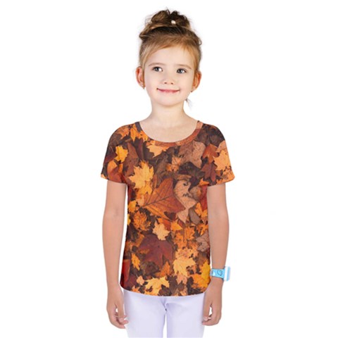 Fall Foliage Autumn Leaves October Kids  One Piece Tee by Nexatart