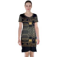 Board Digitization Circuits Short Sleeve Nightdress