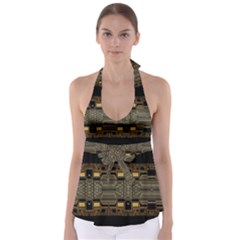 Board Digitization Circuits Babydoll Tankini Top by Nexatart