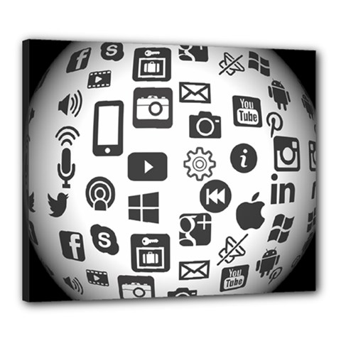 Icon Ball Logo Google Networking Canvas 24  X 20  by Nexatart