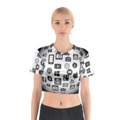 Icon Ball Logo Google Networking Cotton Crop Top by Nexatart