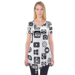 Icon Ball Logo Google Networking Short Sleeve Tunic  by Nexatart