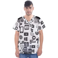 Icon Ball Logo Google Networking Men s V-neck Scrub Top