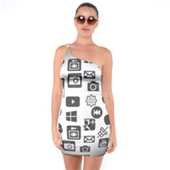 Icon Ball Logo Google Networking One Soulder Bodycon Dress