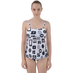 Icon Ball Logo Google Networking Twist Front Tankini Set by Nexatart