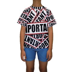 Important Stamp Imprint Kids  Short Sleeve Swimwear by Nexatart