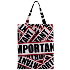 Important Stamp Imprint Zipper Classic Tote Bag by Nexatart