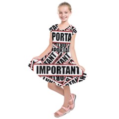 Important Stamp Imprint Kids  Short Sleeve Dress by Nexatart