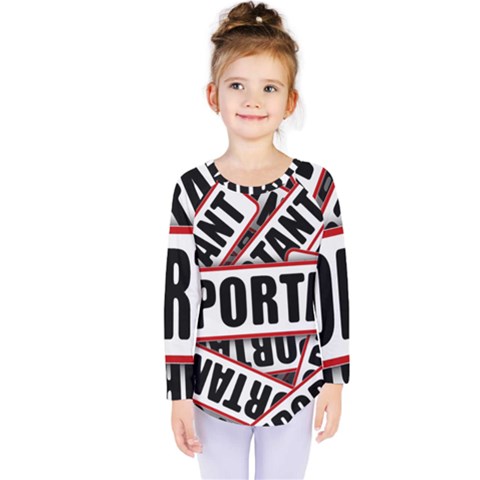 Important Stamp Imprint Kids  Long Sleeve Tee by Nexatart