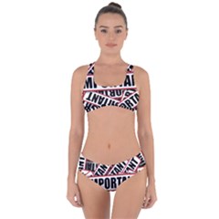 Important Stamp Imprint Criss Cross Bikini Set