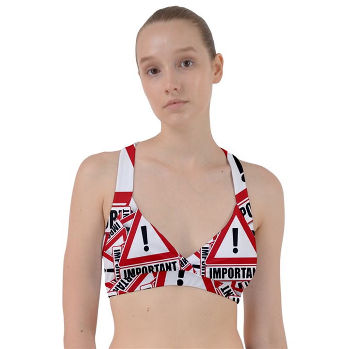 Important Stamp Imprint Sweetheart Sports Bra