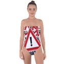 Important Stamp Imprint Tie Back One Piece Swimsuit View1