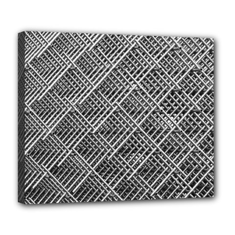 Grid Wire Mesh Stainless Rods Deluxe Canvas 24  X 20   by Nexatart