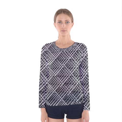 Grid Wire Mesh Stainless Rods Women s Long Sleeve Tee by Nexatart