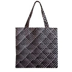 Grid Wire Mesh Stainless Rods Zipper Grocery Tote Bag by Nexatart