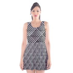 Grid Wire Mesh Stainless Rods Scoop Neck Skater Dress by Nexatart