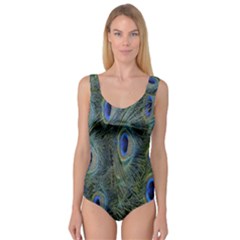 Peacock Feathers Blue Bird Nature Princess Tank Leotard  by Nexatart