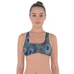 Peacock Feathers Blue Bird Nature Got No Strings Sports Bra