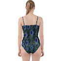 Peacock Feathers Blue Bird Nature Cut Out Top Tankini Set View2