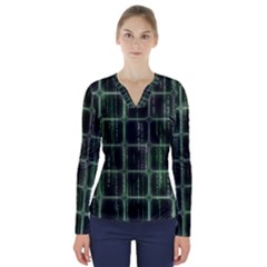 Matrix Earth Global International V-neck Long Sleeve Top