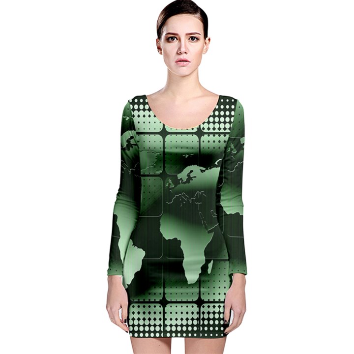 Matrix Earth Global International Long Sleeve Bodycon Dress