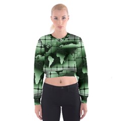 Matrix Earth Global International Cropped Sweatshirt by Nexatart