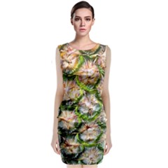 Pineapple Texture Macro Pattern Classic Sleeveless Midi Dress