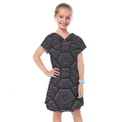 Tile Emboss Luxury Artwork Depth Kids  Drop Waist Dress