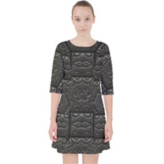 Tile Emboss Luxury Artwork Depth Pocket Dress