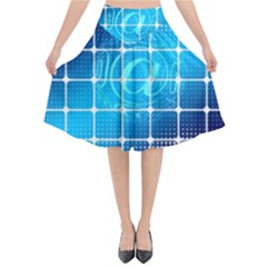 Tile Square Mail Email E Mail At Flared Midi Skirt by Nexatart