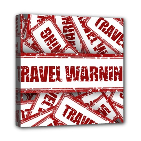 Travel Warning Shield Stamp Mini Canvas 8  X 8  by Nexatart