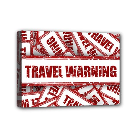 Travel Warning Shield Stamp Mini Canvas 7  X 5  by Nexatart