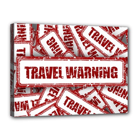 Travel Warning Shield Stamp Canvas 16  X 12  by Nexatart