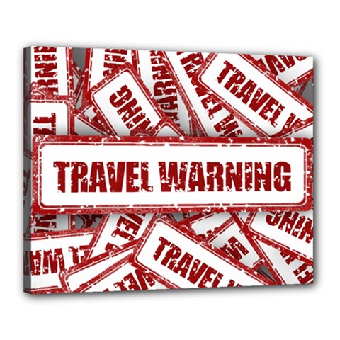 Travel Warning Shield Stamp Canvas 20  X 16  by Nexatart