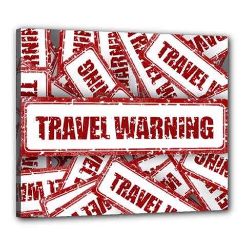 Travel Warning Shield Stamp Canvas 24  X 20  by Nexatart