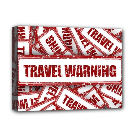 Travel Warning Shield Stamp Deluxe Canvas 16  X 12   by Nexatart