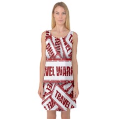 Travel Warning Shield Stamp Sleeveless Satin Nightdress by Nexatart