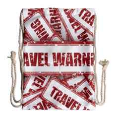 Travel Warning Shield Stamp Drawstring Bag (large)