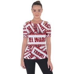 Travel Warning Shield Stamp Short Sleeve Top