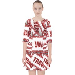 Travel Warning Shield Stamp Pocket Dress