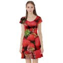 Strawberries Berries Fruit Short Sleeve Skater Dress View1