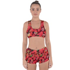 Strawberries Berries Fruit Racerback Boyleg Bikini Set